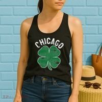 Chicago Shamrock St. Patrick's Day Saint Paddy's Irish Women's Tank Top thumb 2