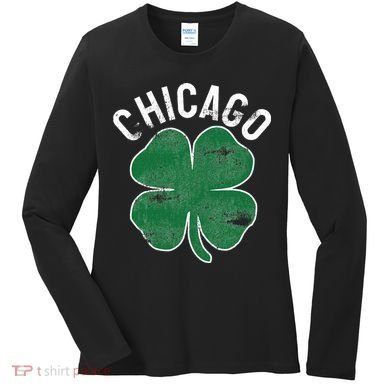 Chicago Shamrock St. Patrick's Day Saint Paddy's Irish Women's Long Sleeve Shirt