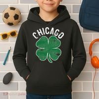 Chicago Shamrock St. Patrick's Day Saint Paddy's Irish Kids Hoodie thumb 2