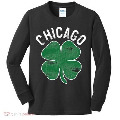 Chicago Shamrock St. Patrick's Day Saint Paddy's Irish Kids Long Sleeve Shirt