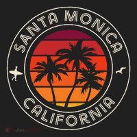 California Sunset Surfer And Seagull Santa Monica Beach Women's Sweatshirt thumb 2