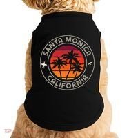 California Sunset Surfer And Seagull Santa Monica Beach Doggie Tank thumb 0