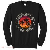 California Sunset Surfer And Seagull Santa Monica Beach Sweatshirt thumb 0