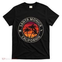California Sunset Surfer And Seagull Santa Monica Beach T-Shirt thumb 0