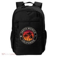 California Sunset Surfer And Seagull Santa Monica Beach Backpack thumb 0
