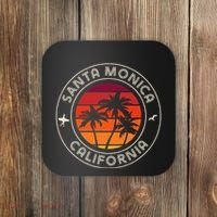 California Sunset Surfer And Seagull Santa Monica Beach Coaster thumb 0