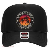 California Sunset Surfer And Seagull Santa Monica Beach Hat thumb 0