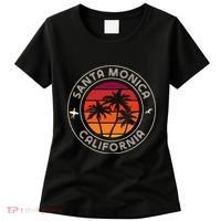California Sunset Surfer And Seagull Santa Monica Beach Women's T-Shirt thumb 0