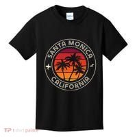 California Sunset Surfer And Seagull Santa Monica Beach Kids T-Shirt thumb 0