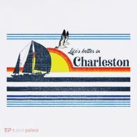 Charleston Sc South Carolina Gift Beach Retro Vintage Sunset T-Shirt thumb 7