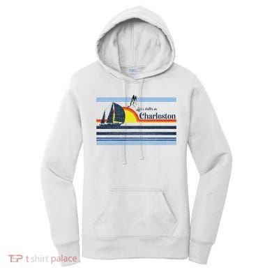 Charleston Sc South Carolina Gift Beach Retro Vintage Sunset Women's Hoodie