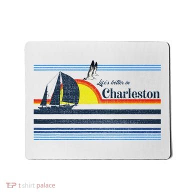 Charleston Sc South Carolina Gift Beach Retro Vintage Sunset Mousepad