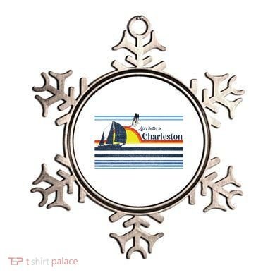 Charleston Sc South Carolina Gift Beach Retro Vintage Sunset Ornament
