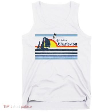 Charleston Sc South Carolina Gift Beach Retro Vintage Sunset Tank Top
