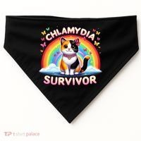 Chlamydia Survivor Sarcastic Ironic Inappropriate USA-Made Doggie Bandana thumb 0