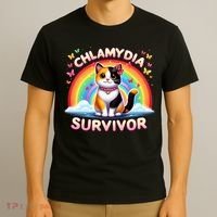 Chlamydia Survivor Sarcastic Ironic Inappropriate T-Shirt thumb 3