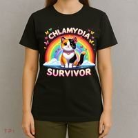 Chlamydia Survivor Sarcastic Ironic Inappropriate T-Shirt thumb 4