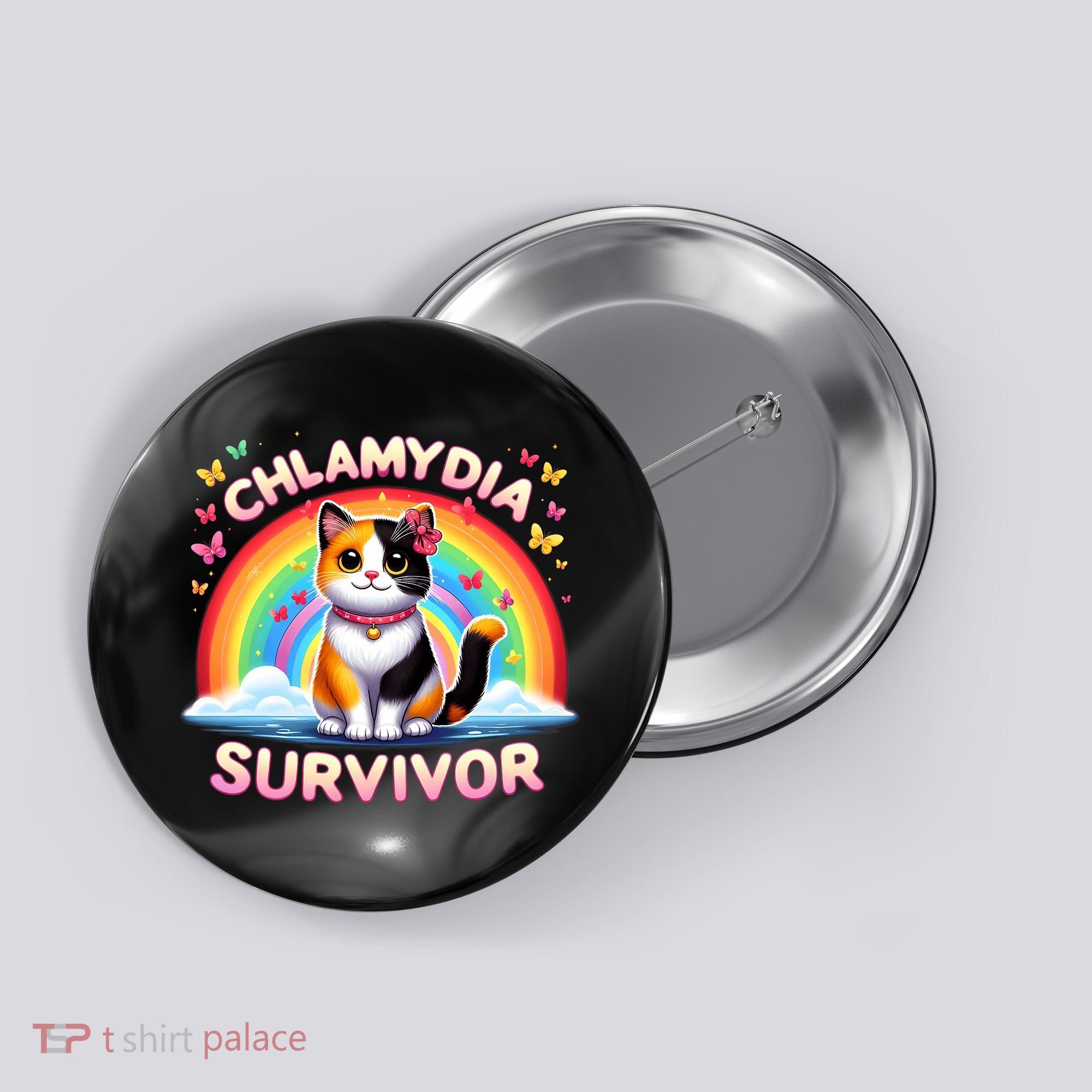 Chlamydia Survivor Sarcastic Ironic Inappropriate Button