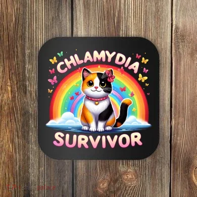 Chlamydia Survivor Sarcastic Ironic Inappropriate Coaster