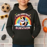 Chlamydia Survivor Sarcastic Ironic Inappropriate Kids Hoodie thumb 2