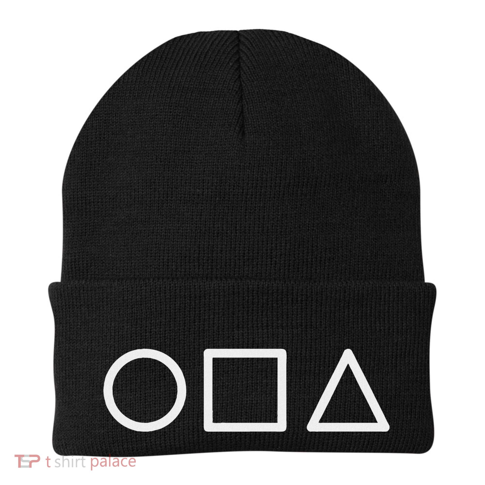 Circle Square Triangle Minimalist Symbol Beanie
