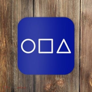 Circle Square Triangle Minimalist Symbol Coaster