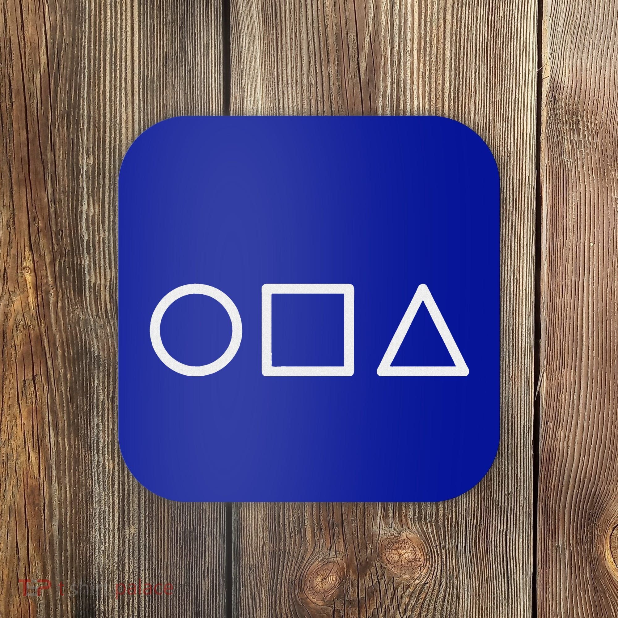 Circle Square Triangle Minimalist Symbol Coaster