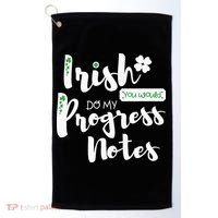 Cute Speech Therapy St. PatrickS Day Therapist Shamrock Slp Golf Towel thumb 0
