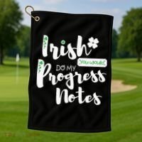 Cute Speech Therapy St. PatrickS Day Therapist Shamrock Slp Golf Towel thumb 1