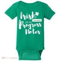 Cute Speech Therapy St. PatrickS Day Therapist Shamrock Slp Baby Bodysuit thumb 0