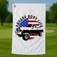 Classic Squarebody Truck 4x4 Square Body Golf Towel thumb 1