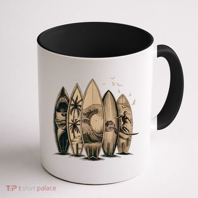 Cool Surfing Tropical Surfboards Vintage Surfboarder Surfer Coffee Mug back