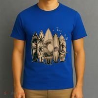 Cool Surfing Tropical Surfboards Vintage Surfboarder Surfer T-Shirt thumb 3