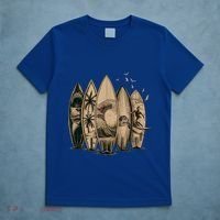 Cool Surfing Tropical Surfboards Vintage Surfboarder Surfer T-Shirt thumb 5
