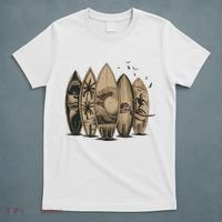Cool Surfing Tropical Surfboards Vintage Surfboarder Surfer T-Shirt thumb 5