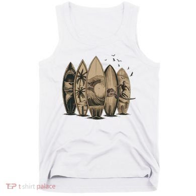 Cool Surfing Tropical Surfboards Vintage Surfboarder Surfer Tank Top