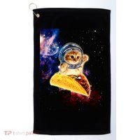 Crazy Space Taco Cat Funny V2 Golf Towel thumb 0