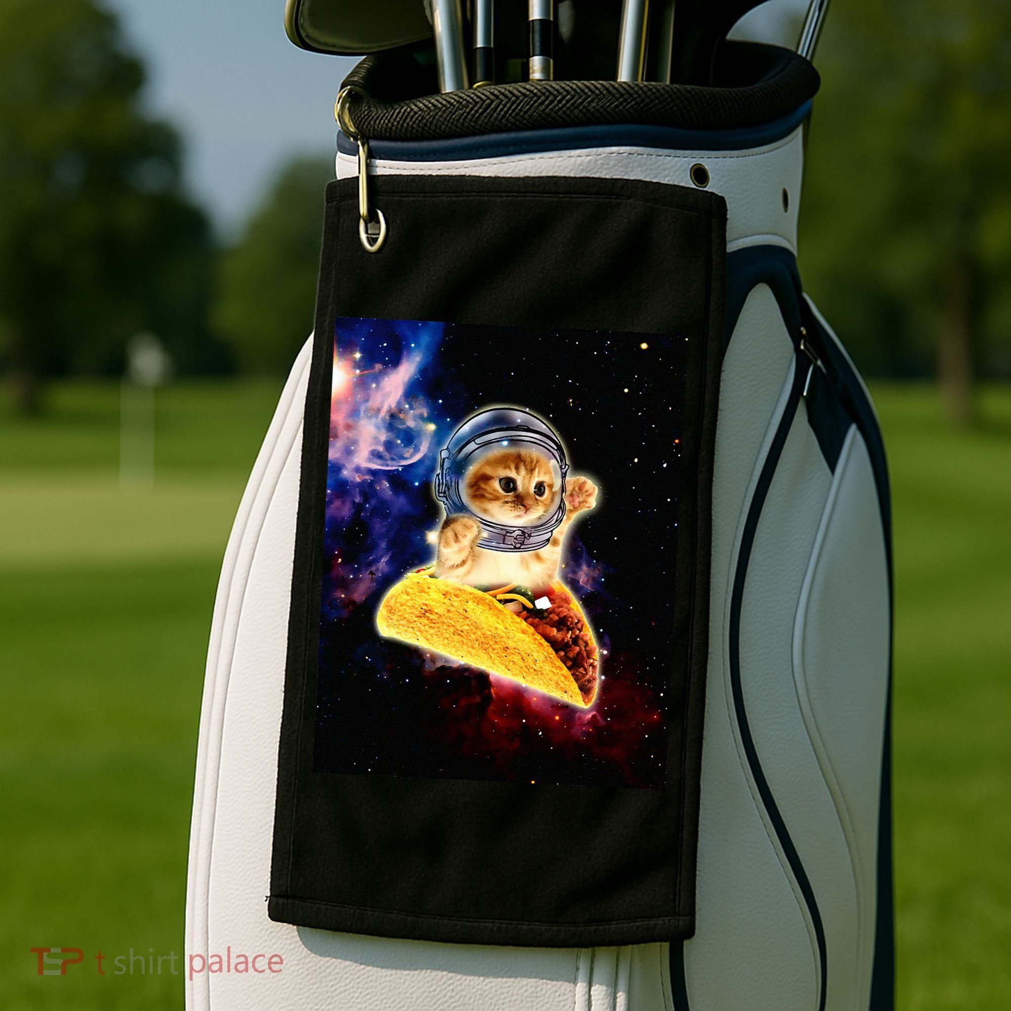 Crazy Space Taco Cat Funny V2 Golf Towel
