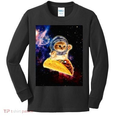 Crazy Space Taco Cat Funny V2 Kids Long Sleeve Shirt