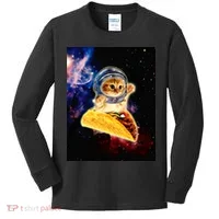 Crazy Space Taco Cat Funny V2 Kids Long Sleeve Shirt thumb 0