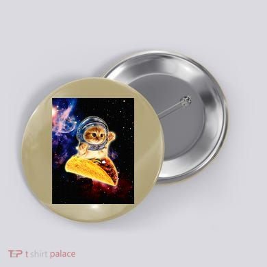 Crazy Space Taco Cat Funny V2 Button