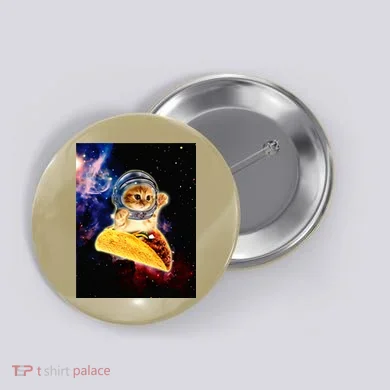 Crazy Space Taco Cat Funny V2 Button