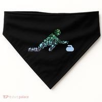 Curling Stone T For Curler Curling Player Boy Curling USA-Made Doggie Bandana thumb 0