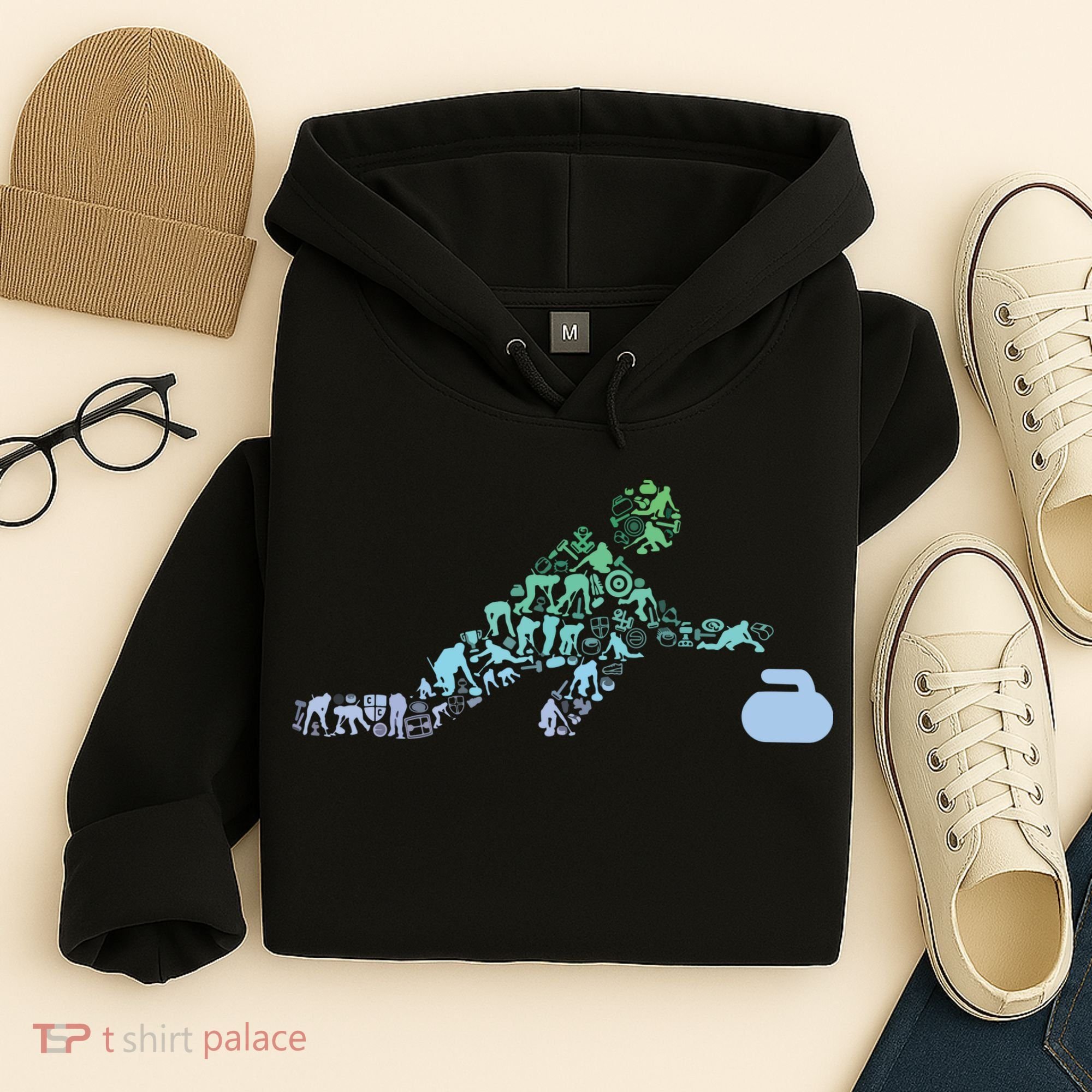 Curling Stone T For Curler Curling Player Boy Curling Hoodie