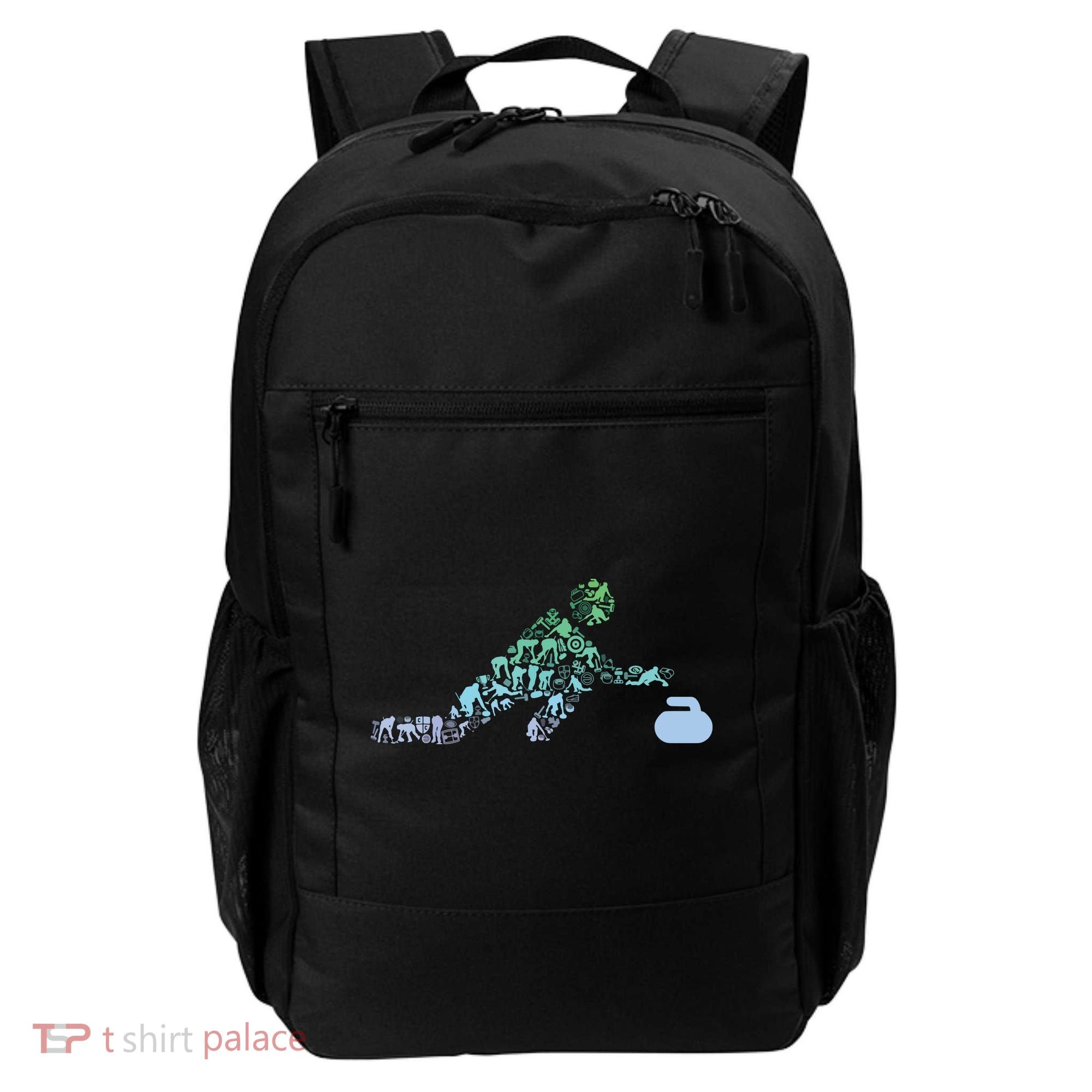 Curling Stone T For Curler Curling Player Boy Curling Backpack