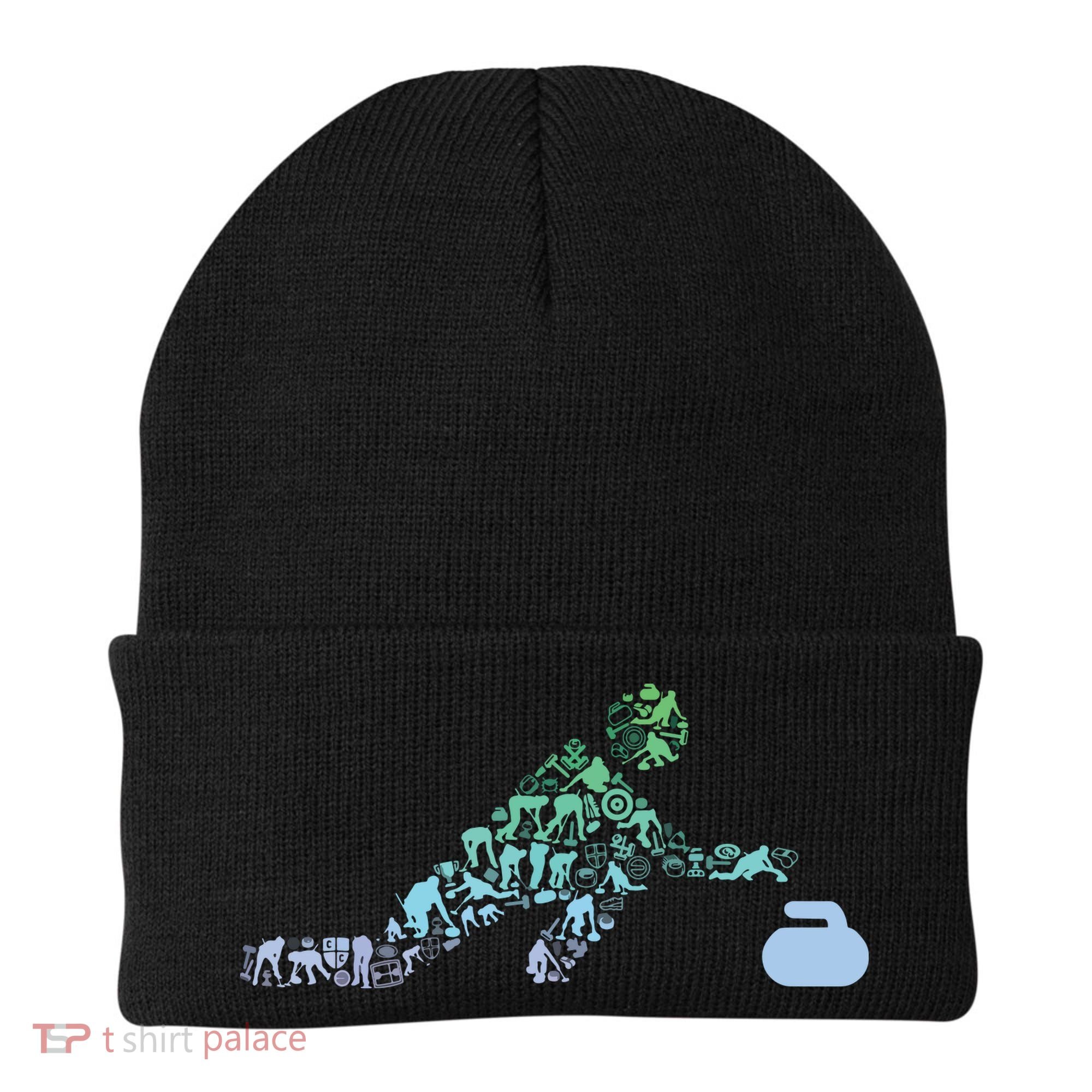 Curling Stone T For Curler Curling Player Boy Curling Beanie