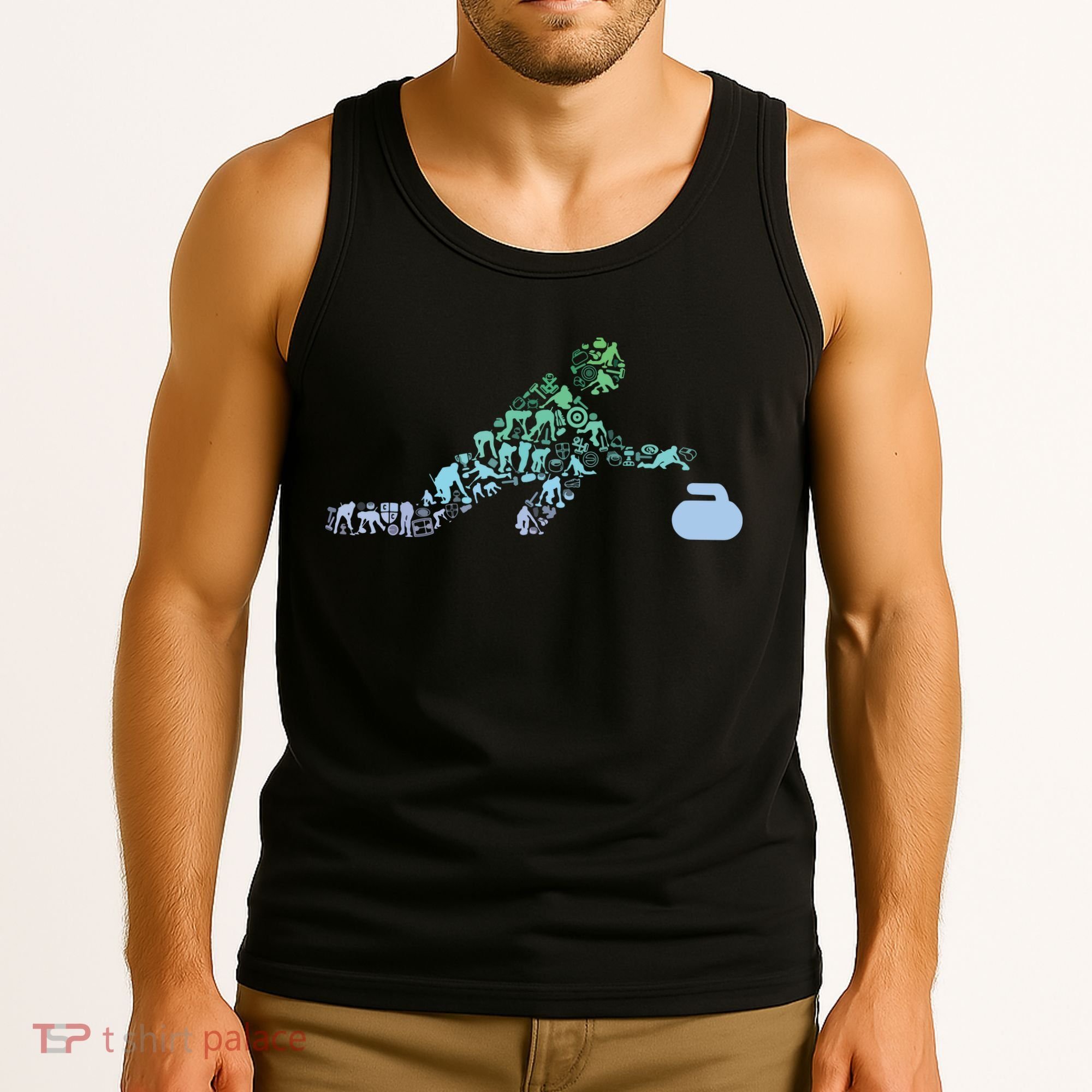 Curling Stone T For Curler Curling Player Boy Curling Tank Top