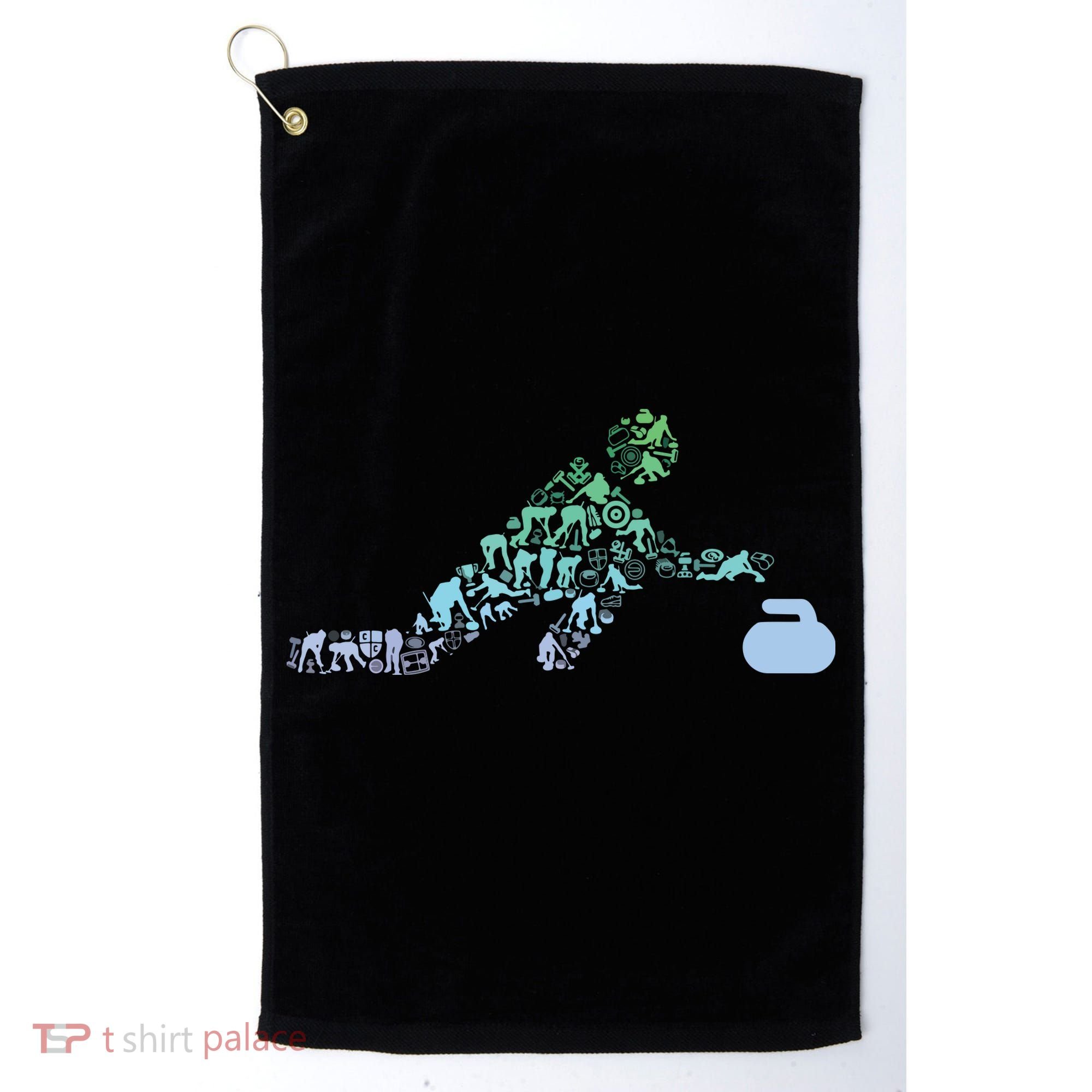 Curling Stone T For Curler Curling Player Boy Curling Golf Towel