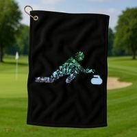 Curling Stone T For Curler Curling Player Boy Curling Golf Towel thumb 1