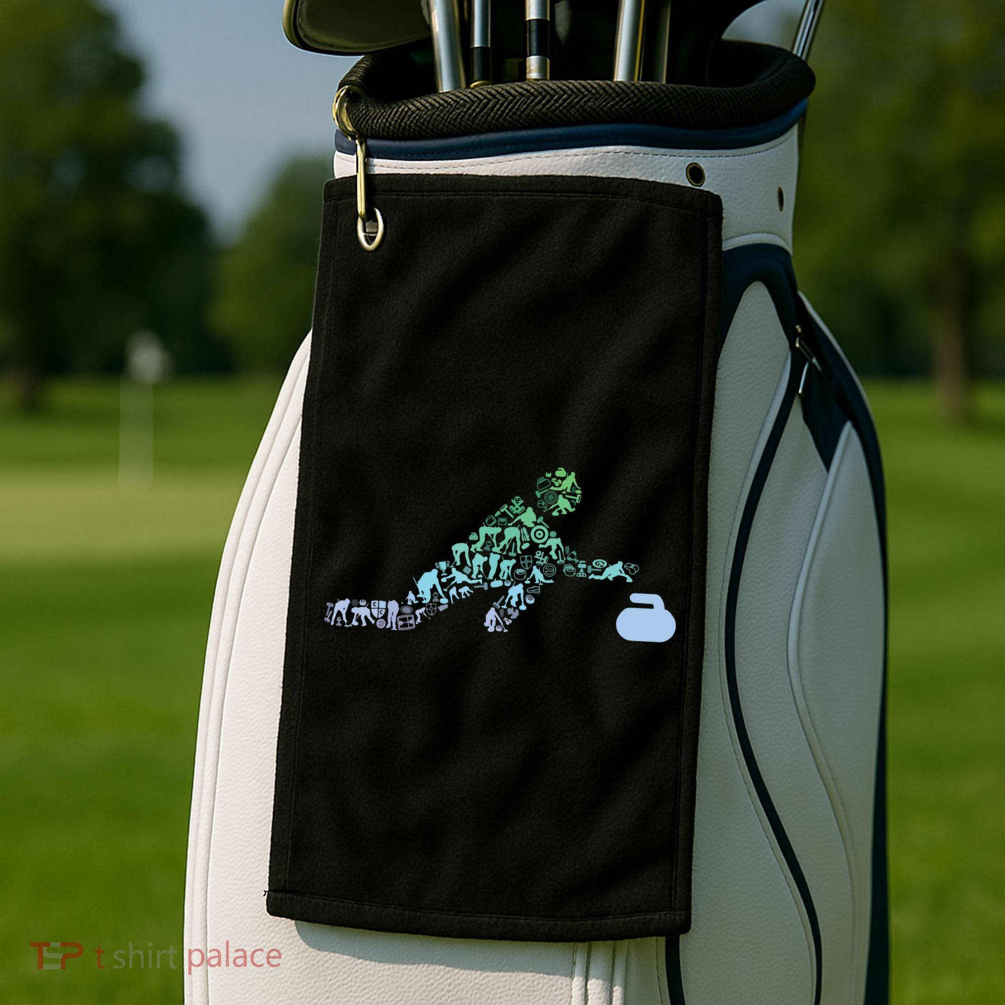 Curling Stone T For Curler Curling Player Boy Curling Golf Towel